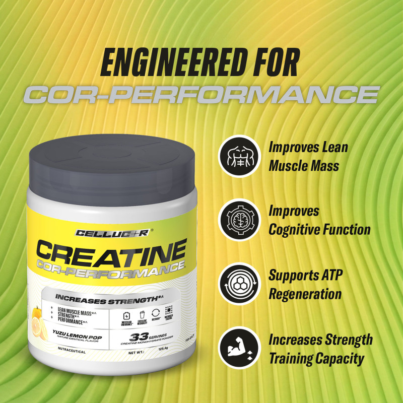 CELLUCOR Creatine Cor-Performance Yuzu Lemon Pop 33 Serving - 125Gm