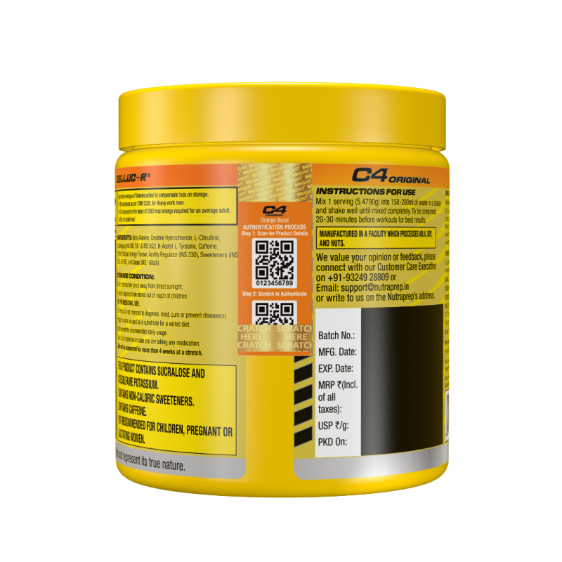 C4 ORIGINAL PRE WORKOUT ORANGE BURST 30 SERVING - 164GM